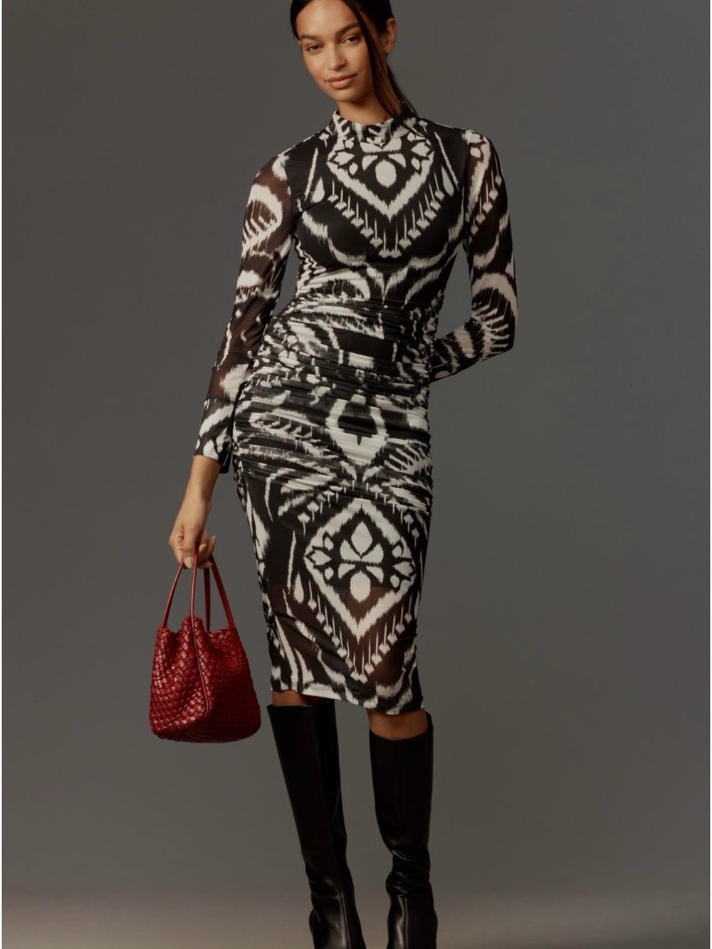 Farm rio Pineapple Ikat Black Tulle Midi Dress Color: PINEAPPLE size small NWT